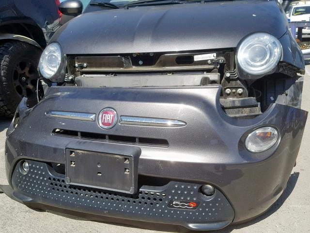 3C3CFFGE6ET291196 - 2014 FIAT 500 ELECTR GRAY photo 9