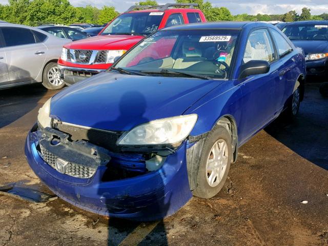 1HGEM22194L048985 - 2004 HONDA CIVIC DX V BLUE photo 2