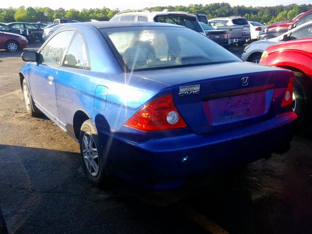 1HGEM22194L048985 - 2004 HONDA CIVIC DX V BLUE photo 3