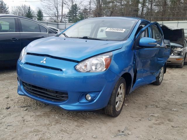 ML32A4HJ1FH049232 - 2015 MITSUBISHI MIRAGE ES BLUE photo 2