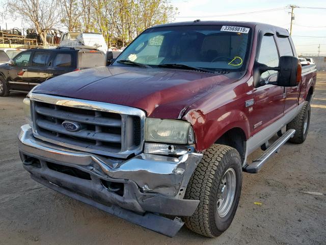 1FTSW31P14EB86550 - 2004 FORD F350 SRW S MAROON photo 2