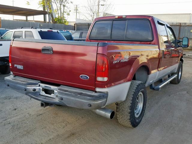 1FTSW31P14EB86550 - 2004 FORD F350 SRW S MAROON photo 4