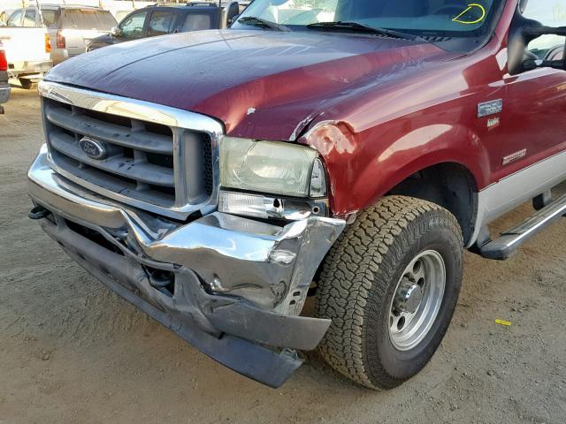 1FTSW31P14EB86550 - 2004 FORD F350 SRW S MAROON photo 9