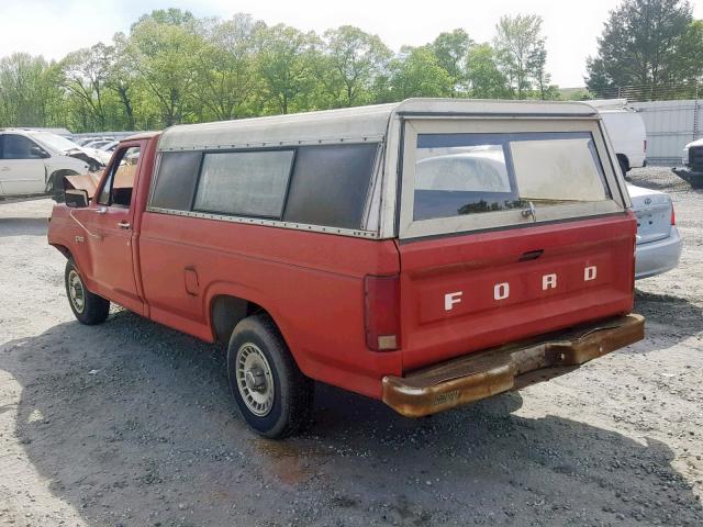 2FTCF10E0CCA62587 - 1982 FORD F100 BURGUNDY photo 3