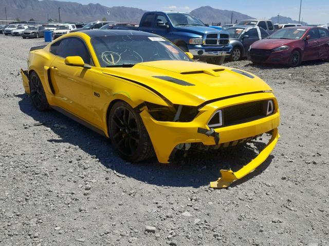 1FA6P8CF2F5344810 - 2015 FORD MUSTANG GT YELLOW photo 1