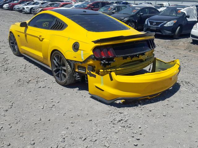 1FA6P8CF2F5344810 - 2015 FORD MUSTANG GT YELLOW photo 3