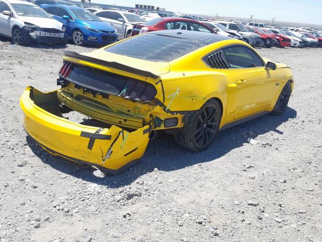 1FA6P8CF2F5344810 - 2015 FORD MUSTANG GT YELLOW photo 4