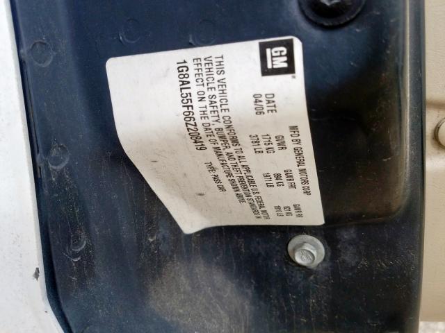 1G8AL55F66Z208419 - 2006 SATURN ION LEVEL 3  photo 10