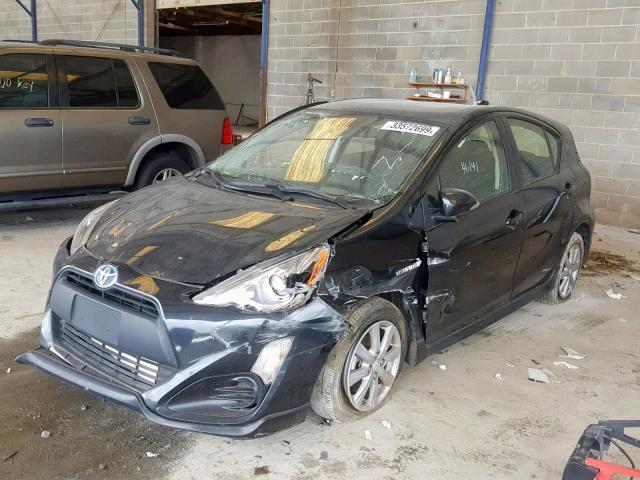 JTDKDTB38H1596292 - 2017 TOYOTA PRIUS C BLACK photo 2