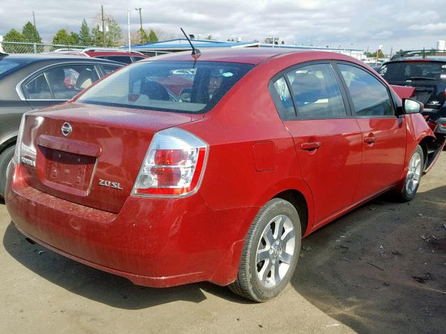 3N1AB61E07L619452 - 2007 NISSAN SENTRA 2.0 RED photo 4