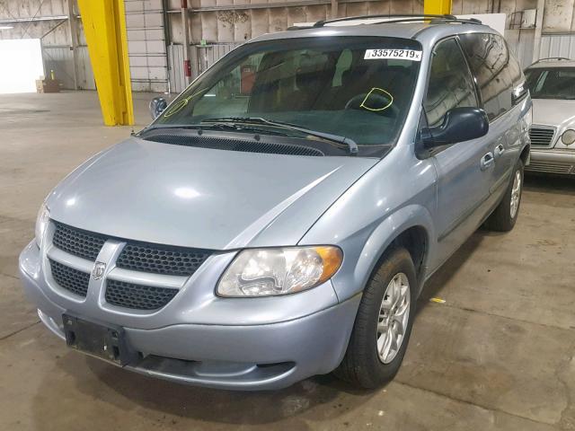 1D4GP45303B300301 - 2003 DODGE CARAVAN SP BLUE photo 2