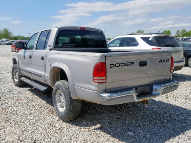 1B7HG2AZ0YS625991 - 2000 DODGE DAKOTA QUA SILVER photo 3