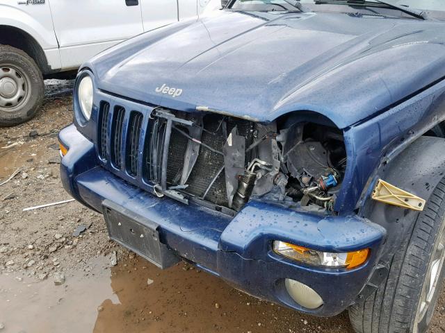 1J4GL58K63W527643 - 2003 JEEP LIBERTY LI BLUE photo 9