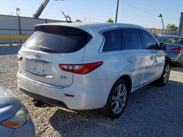 5N1AL0MM9DC335041 - 2013 INFINITI JX35 WHITE photo 4