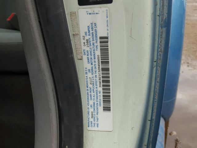 3VWCB21C32M456650 - 2002 VOLKSWAGEN NEW BEETLE Mavi foto 10
