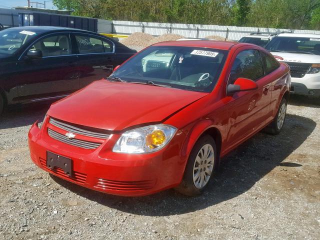 1G1AT18H297200046 - 2009 CHEVROLET COBALT LT RED photo 2