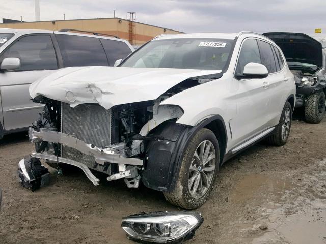 5UXTR9C58KLE11311 - 2019 BMW X3 XDRIVE3 WHITE photo 2