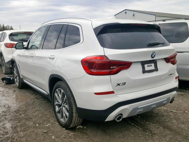 5UXTR9C58KLE11311 - 2019 BMW X3 XDRIVE3 WHITE photo 3