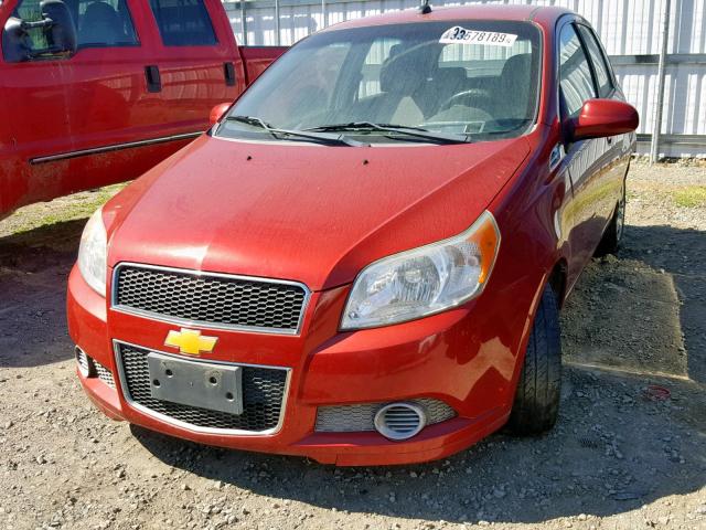 KL1TD6DE1AB106755 - 2010 CHEVROLET AVEO LS RED photo 2