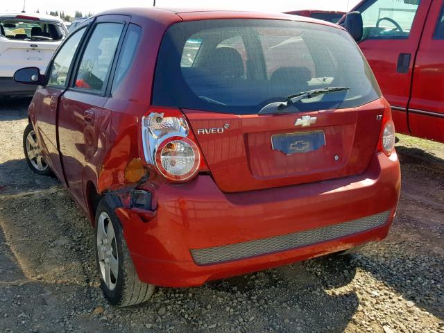 KL1TD6DE1AB106755 - 2010 CHEVROLET AVEO LS RED photo 3