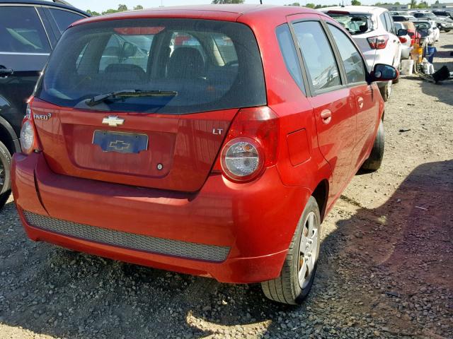 KL1TD6DE1AB106755 - 2010 CHEVROLET AVEO LS RED photo 4