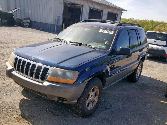 1J4GW48N01C505891 - 2001 JEEP GRAND CHER BLUE photo 2