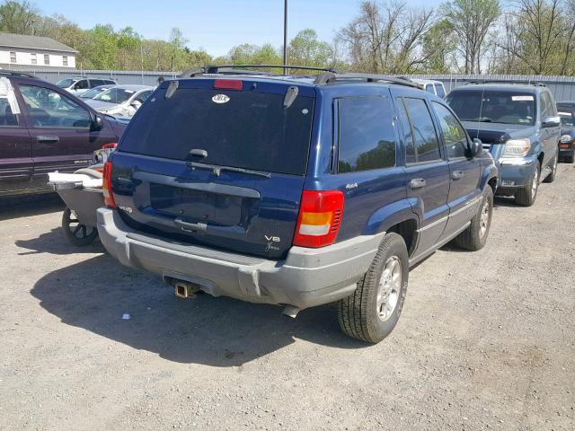 1J4GW48N01C505891 - 2001 JEEP GRAND CHER BLUE photo 4