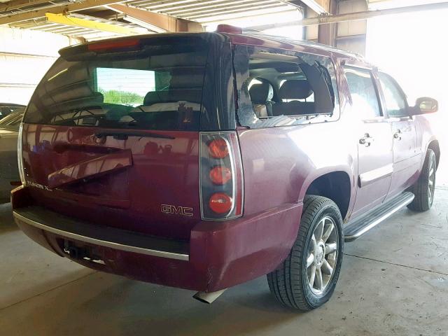 1GKFK66887J225439 - 2007 GMC YUKON XL D BURGUNDY photo 4