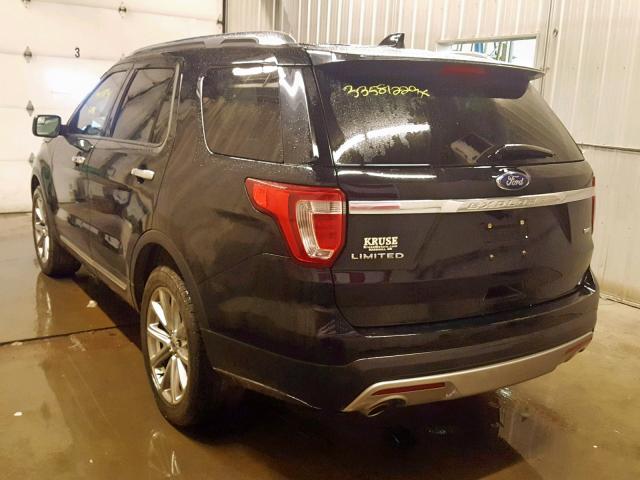 1FM5K8F82GGA98828 - 2016 FORD EXPLORER L BLACK photo 3