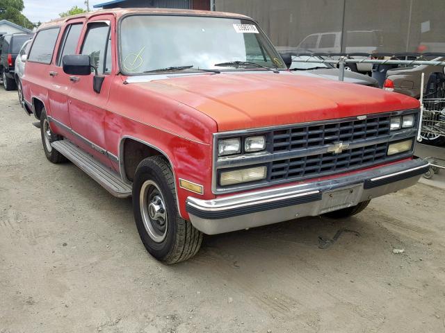 1GNGR26N7KF154070 - 1989 CHEVROLET SUBURBAN R RED photo 1