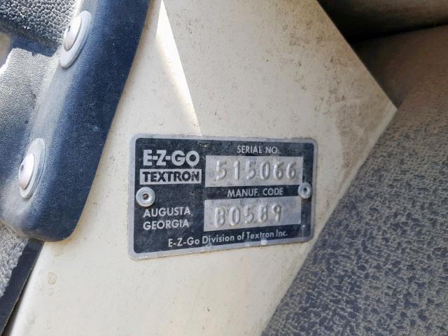 515066 - 1989 EZGO GOLF CART WHITE photo 10