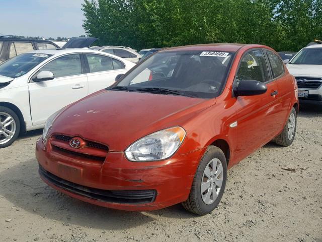 KMHCM36C29U117889 - 2009 HYUNDAI ACCENT GS ORANGE photo 2