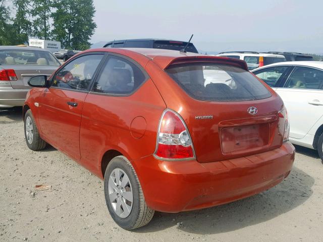 KMHCM36C29U117889 - 2009 HYUNDAI ACCENT GS ORANGE photo 3