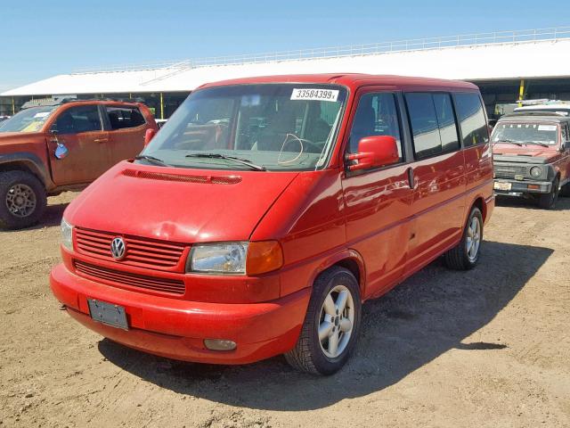 WV2MB47031H125216 - 2001 VOLKSWAGEN EUROVAN MV RED photo 2