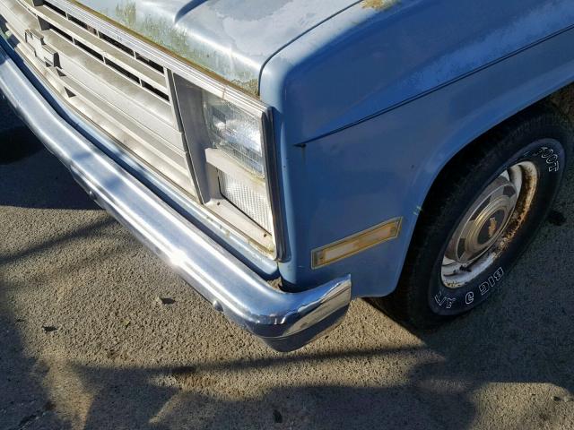 1GCER14K0HJ101560 - 1987 CHEVROLET R10 BLUE photo 9