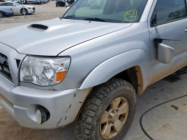 3TMMU4FN9AM016258 - 2010 TOYOTA TACOMA DOU SILVER photo 9