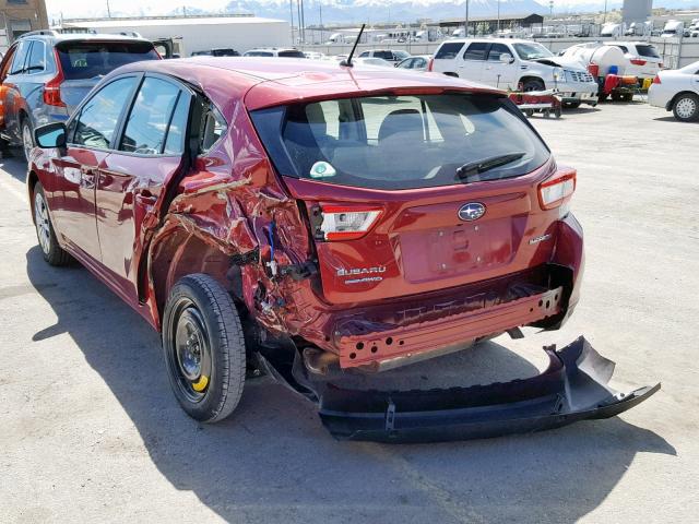 4S3GTAA65J3738438 - 2018 SUBARU IMPREZA RED photo 3