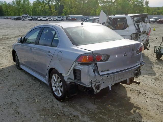 JA32U2FU1FU004691 - 2015 MITSUBISHI LANCER ES SILVER photo 3