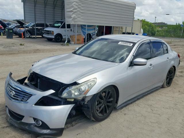 JN1CV6AP3AM408566 - 2010 INFINITI G37 BASE GRAY photo 2