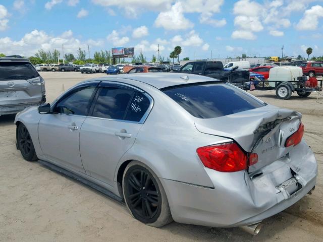 JN1CV6AP3AM408566 - 2010 INFINITI G37 BASE GRAY photo 3