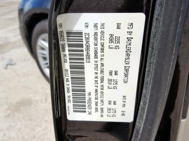 2C3KA43R06H489919 - 2006 CHRYSLER 300 BLACK photo 10