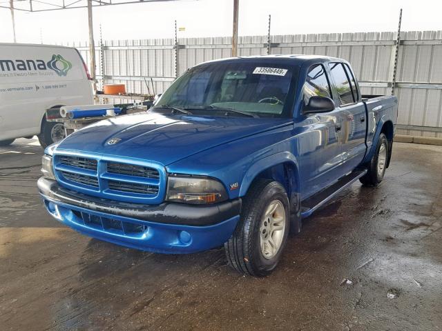 1B7GL2AN6YS776368 - 2000 DODGE DAKOTA QUA BLUE photo 2