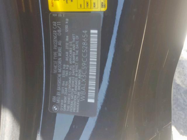 WBALX3C59CC528654 - 2012 BMW 650 I BLUE photo 10