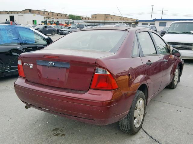 1FAFP34N37W363757 - 2007 FORD FOCUS ZX4 BURGUNDY photo 4