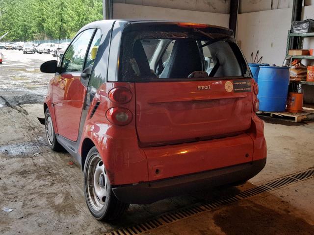WMEEJ31X79K326316 - 2009 SMART FORTWO PUR RED photo 3