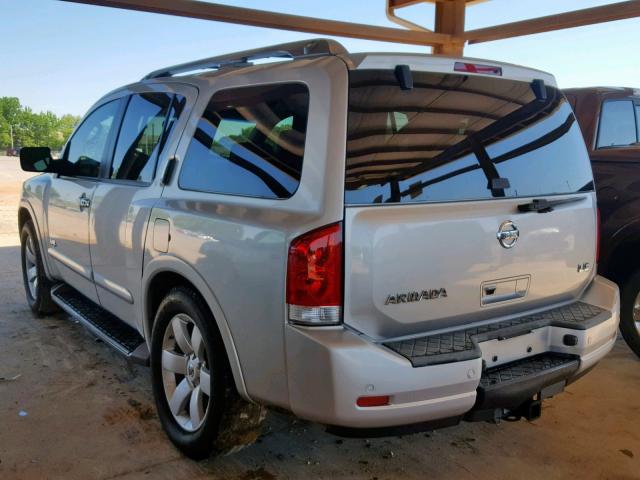 5N1BA08D58N608863 - 2008 NISSAN ARMADA SE SILVER photo 3