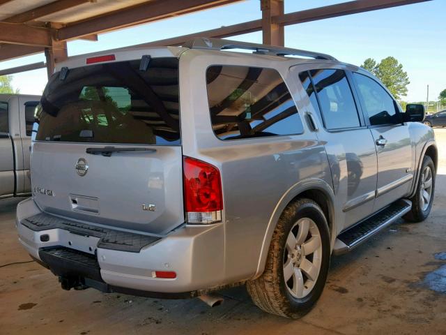 5N1BA08D58N608863 - 2008 NISSAN ARMADA SE SILVER photo 4