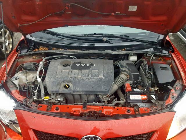 2T1BU40EX9C024356 - 2009 TOYOTA COROLLA BA RED photo 7