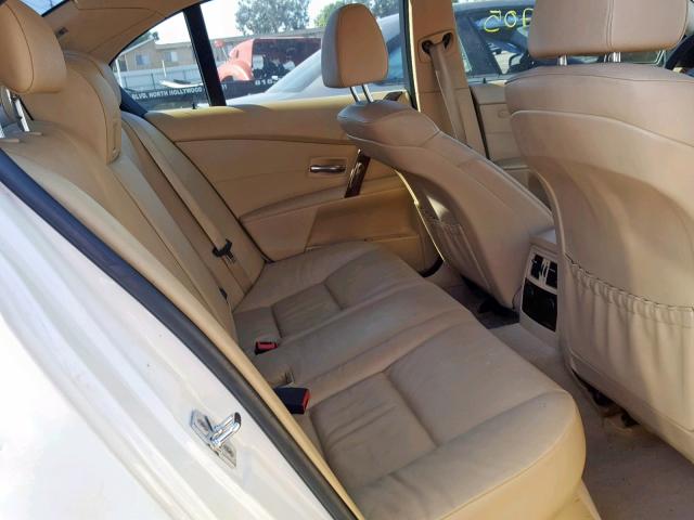 WBANE53536CK87494 - 2006 BMW 525 I WHITE photo 6