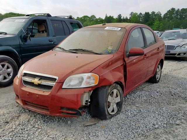 KL1TD56E19B615960 - 2009 CHEVROLET AVEO LS ORANGE photo 2